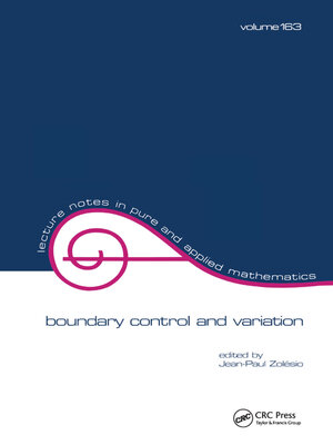 cover image of Boundary Control and Variation